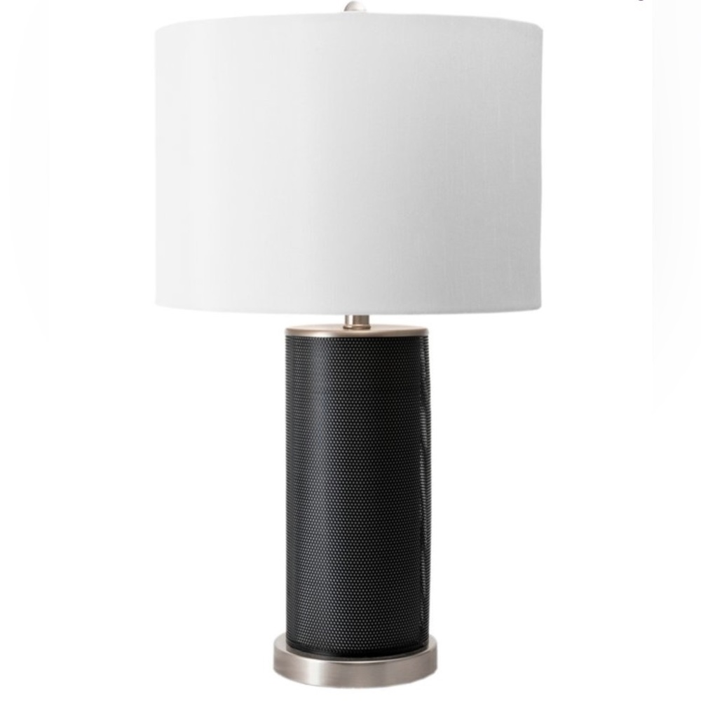Black and silver Monroe iron table lamp set of 2 new in opened box